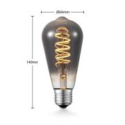 Lucande LED-pære E27 ST64 4 W 1 800 K dimbar titan