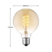 Lucande LED-pære E27 G95 4W 2.700 K dimbar ravfarget