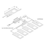 LED-benkbelysning Eco-Pad F 5 stk 4 000 K svart