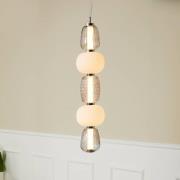 LOOM DESIGN LED-hengelampe Pearl 5 grå/krom glass Høyde 78 cm
