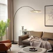 Lucande LED-buelampe Virvera, rund, svart, metall