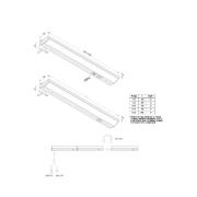 ModuLite F LED-benkbelysning, svart, 120 cm, 3000 K aluminium