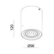 Bengala downlight, hvit, Ø 9,6 cm, roterbar og svingbar