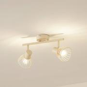 Lindby taklampe Piena, beige, 2 lyskilder, metall, 39 cm