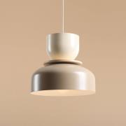 Uto hengelampe, beige/creme, metallskjerm