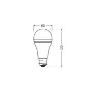 OSRAM tradisjonell LED-pære E27 8W matt 2700K oppladbart batteri nødly...