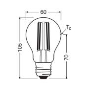 OSRAM LED tradisjonell glødepære E27 3,8W Filament 4,000K 806lm 2-pk