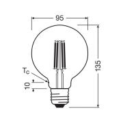 OSRAM LED-filamentpære Globe G95 E27 3,8W Filament 4,000K