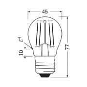 OSRAM LED-filamentpære dråpe E27 1,2W filament 2700K 255lm