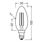 OSRAM LED-filamentpære E14 2,2W 4000K 470lm