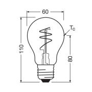 OSRAM LED Vintage E27 4,6W 2.200K Spiral Filament klar dimbar