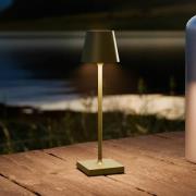 Nuindie pocket LED oppladbar bordlampe, grangrønn, IP54, dimbar