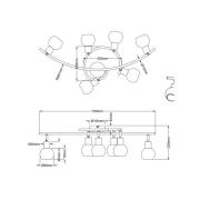 LED-takspot Loxy, svart, 6 lyskilder