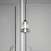 LED-hengelampe Daphne, glass grå-transparent, høyde 28 cm