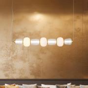 LED-hengelampe Caro, glass transparent/opal, lengde 110 cm