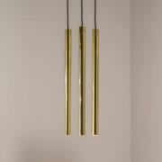 Hengelampe Sone, baldakin rund, 3 lyskilder, messing