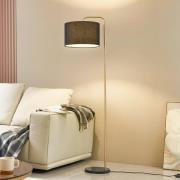 Lindby gulvlampe Hillary, svart/gull, marmor, 153 cm