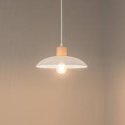 Hengelampe Kobe, 1 lyskilde, stål, tre, hvit