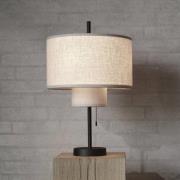 New Works bordlampe Margin, beige, Ø 36 cm, 3 lyskilder, tekstil