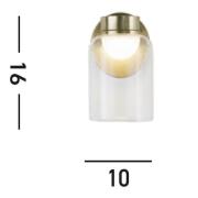 LED-vegglampe Highball, messingfarget, IP44, glass