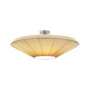 Bover Siam 80 taklampe, nikkel/cremefarget, plast