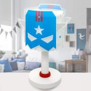 Dalber Blue Hero bordlampe, hvit/blå, høyde 30 cm