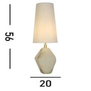 Apex bordlampe, hvit/hvit, høyde 55,5 cm, tekstil/resin