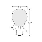 OSRAM LED-pære matt E27 6,5W 827 6-pakning