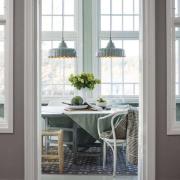 PR Home hengelampe Wells, rosa/gull, Ø 43 cm, metall