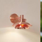 Lucande utendørs vegglampe Thais, kobberfarget, stål