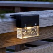 Bubbly Fence LED-solcellelampe, svart, plast, sett med 4 stk