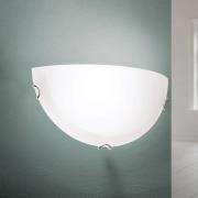 Agada vegglampe, opalt glass, krom, halvsirkelformet