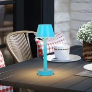 Lindby LED oppladbar lampe Gaja, blå, USB, IP44, RGBW, dimbar