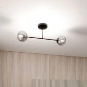 Taklampe Glassy, 2 lyskilder, glass grafit