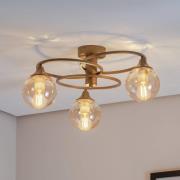 Binah taklampe rav/antikk gull 3 lyskilder Ø 60 cm glass/metall