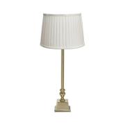 PR Home bordlampe Linné Sofia Plissé 51 cm hvit/gull lin