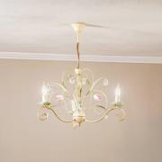 Lysekrone Florina med blomsterdekor, 3 lyskilder