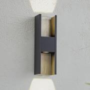 Lucande utendørs vegglampe Lucande, svart/grå, aluminium