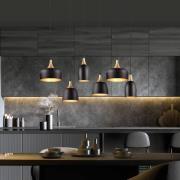 Hengelampe Chiraz, 6 lyskilder, svart/gull