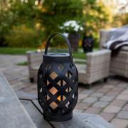 LED-lykt Flame Lantern, svart, høyde 23 cm