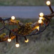 LED-lyslenke Berry Mini med timerfunksjon hvit