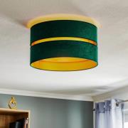 Euluna Duo taklampe tekstil grønn/gull Ø40cm