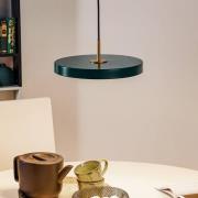 UMAGE LED-hengelampe Asteria Mini mørkegrønn/messing Ø 31 cm