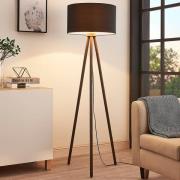 Gulvlampe i tekstil Majken – mørkegrå/svart