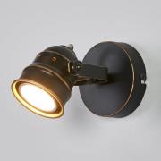 Lindby veggspot Leonor, svart, metall, 1 lyskilde, 9,5 cm