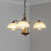 Lysekrone Korfu, 3 lyskilder, gullfarget antikk, Ø 68 cm