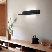 Vegglampe, svart, stål, 60 cm lang, 2 x LED