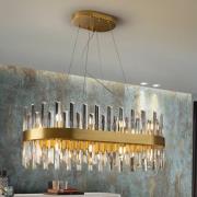 Grace pendellampe, jern, glass, oval, 20 lys