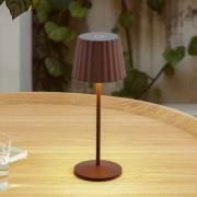 Lindby LED-batteridrevet bordlampe Esali, rustbrun, IP65