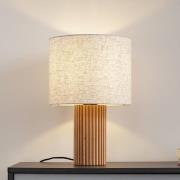 Lindby bordlampe Kimiko, høyde 38 cm, tre, tekstil
